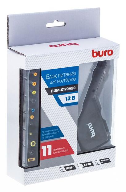 Блок питания Buro BUM-0170A90 автоматический 90W 15V-20V 11-connectors 4.5A 1xUSB 1A от прикуривателя LED индикатор фото 7