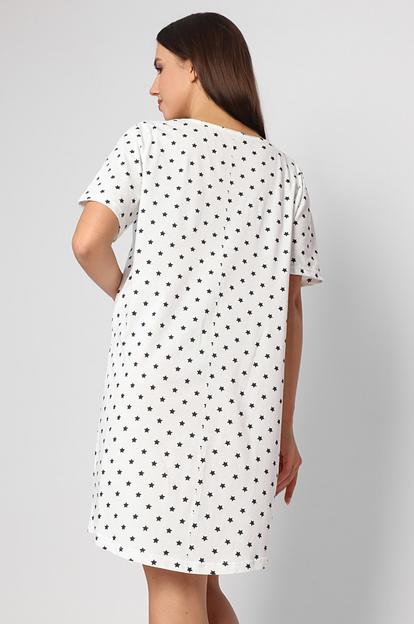 Женская сорочка «Очарование», белый (тёмно-синие звёзды), опт фото 7