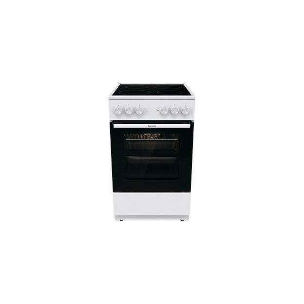 Электрическая плита Gorenje GEC5A41WG, стеклокерамика, белый/черный фото 1