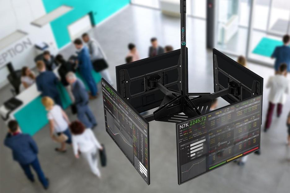 Кронштейн для телевизора Onkron CPRO2L-4 черный 32"-55" макс.154кг потолочный поворот и наклон фото 4