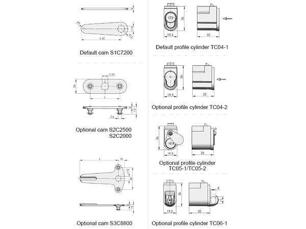 Замок с поворотной ручкой MS818 чёрный фото 4