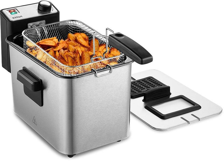 Фритюрница Kitfort КТ-4053 2000Вт серебристый/черный фото 1