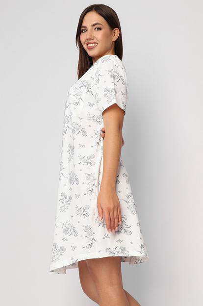 Женская сорочка «Очарование», экрю (серые крокусы), опт фото 4