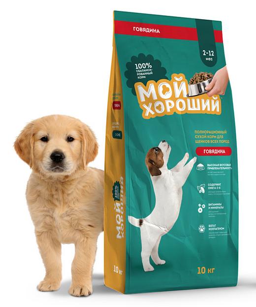 Корм сухой Мой хороший полнорационный для щенков всех пород 10 кг фото 1
