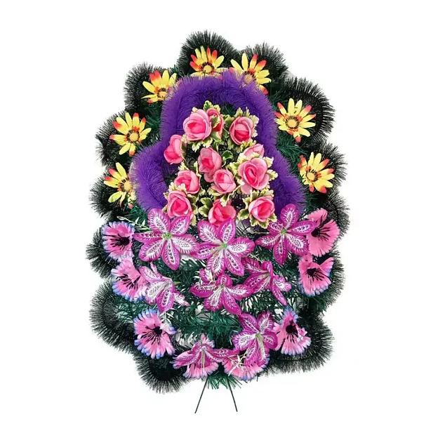 Р-ный венок Гебея Violet Line ф201-р200-цвЁр-н159-д90-г484-г487-г535-г539 95см фото 2