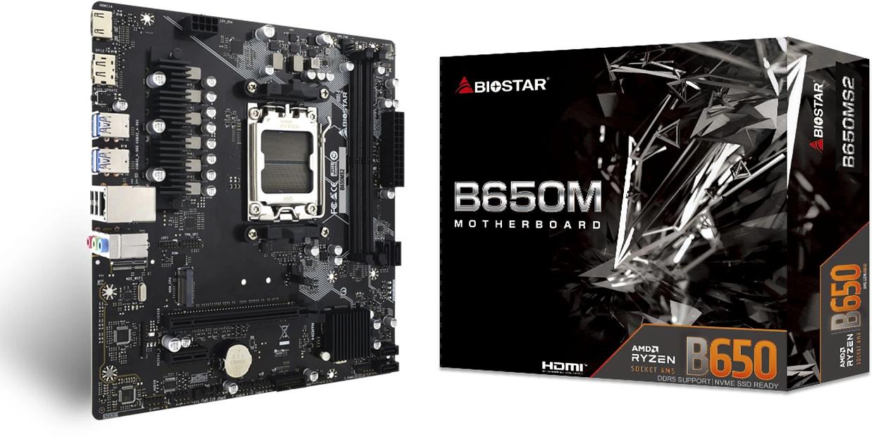 Материнская плата Biostar B650MS2-E SocketAM5 AMD B650 2xDDR5 mATX AC`97 8ch(7.1) 2.5Gg RAID+HDMI+DP фото 5