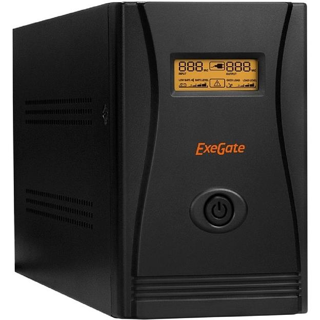 Exegate EP285517RUS ИБП ExeGate SpecialPro Smart LLB-2000.LCD.AVR.C13.RJ.USB <2000VA/1200W, LCD, AVR, 6*IEC-C13, RJ45/11, USB, Black> фото 1