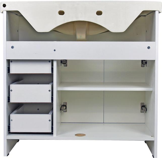 Тумба Соренто 85 DORATIZ 9912.333, белая, патина серебро фото 1