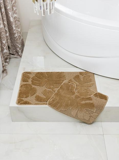 Комплект ковриков для ванной комнаты My Crystal серия Gold 50х80 см и 40х50 см, капучино, опт фото 1
