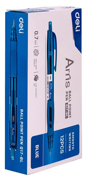 Ручка шариковая Deli EQ17-BL Arris авт. 0.7мм резин. манжета синий синие чернила фото 1