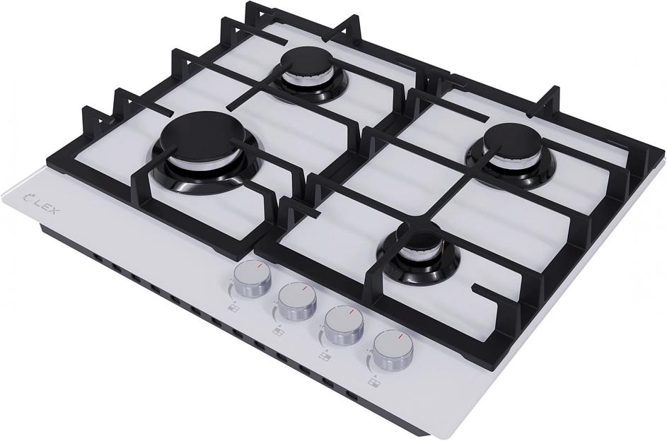 Газовая варочная поверхность Lex GVG 642-1 WH независимая, белый фото 2