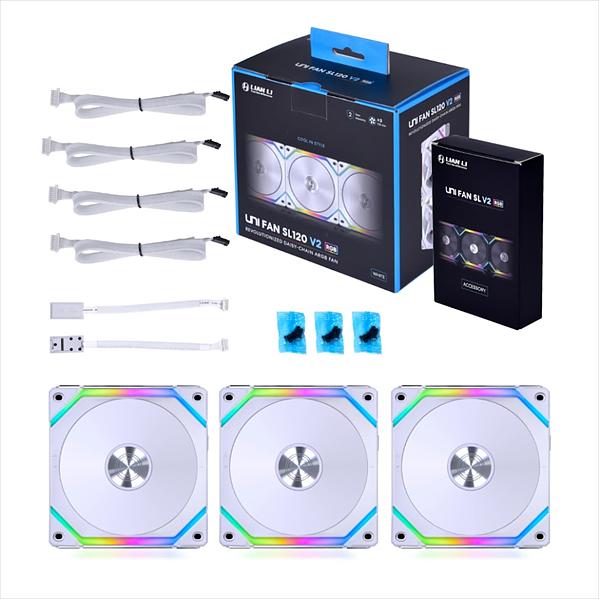 Вентилятор LIAN LI UNI FAN SL V2 120 White aRGB PWM 120mm 2000RPM (3pcs) (G99.12SLV23W.00) фото 3