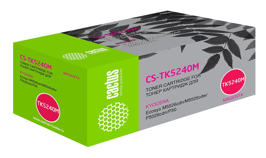 Картридж лазерный Cactus CS-TK5240M пурпурный (3000стр.) для Kyocera Ecosys M5526cdn/M5526cdw/P5026cdn/P5026cdw фото 1