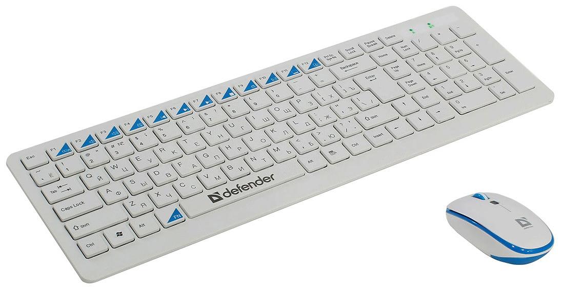 Беспроводной Комплект  Клавиатура + Мышь  Defender Skyline 895 Nano (Белый) фото 1