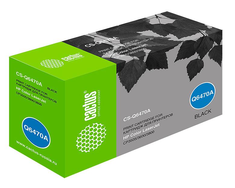 Картридж лазерный Cactus CS-Q6470A Q6470A черный (6000стр.) для HP CLJ CP3505/3600/3800 фото 1