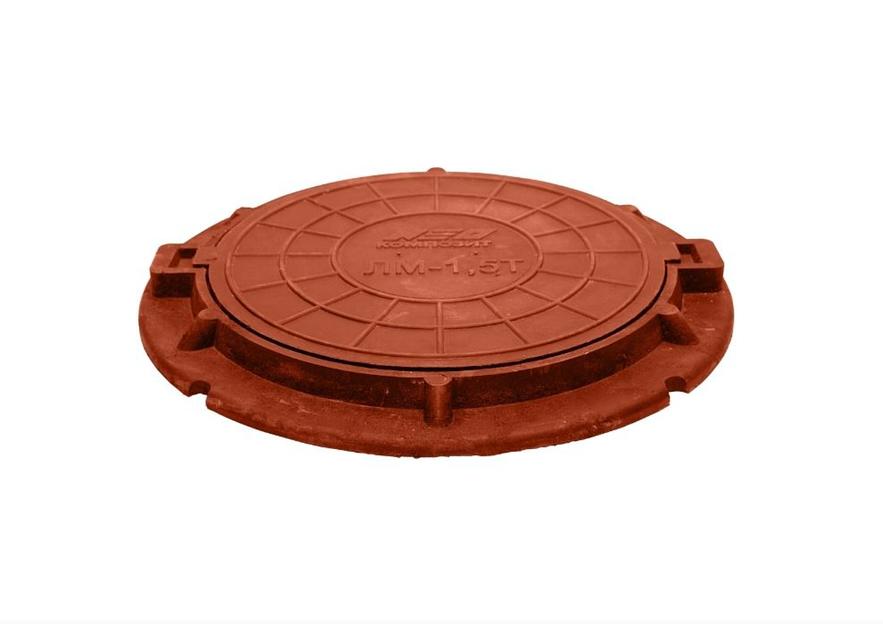 Люк канализационный ЛМ d-580 красный фото 1
