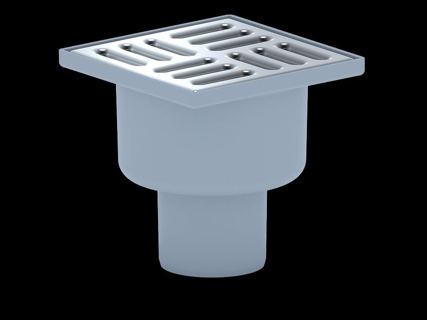 Трап вертикальный выпуск 50 нержавеющая решетка 10х10см нерегулируемый сухой затвор фото 1