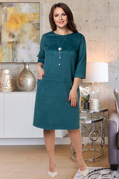 Платье эко-замша 6042/07/Бирюзовый фото 1