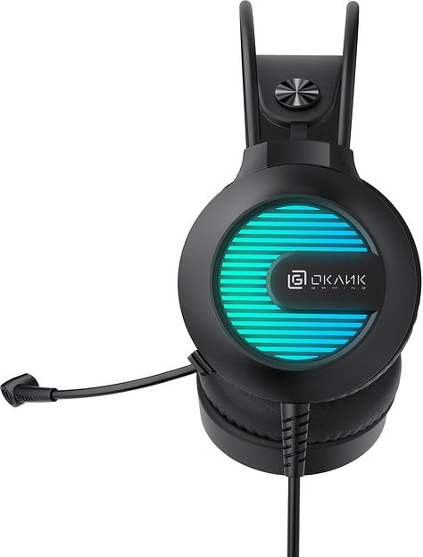 Наушники с микрофоном Оклик HS-L300G Black черный 2.2м мониторные USB оголовье (1796949) фото 3