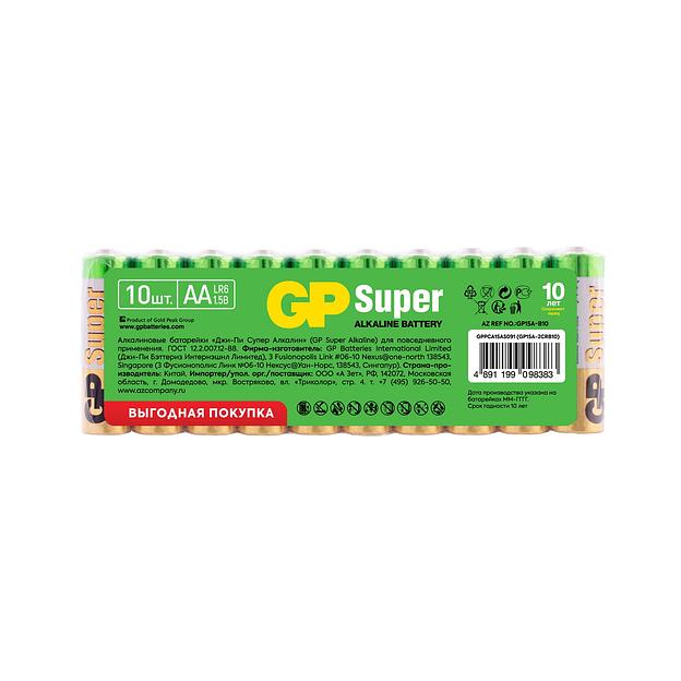 Батарея GP Super Alkaline 15A LR6 AA (10шт) фото 2