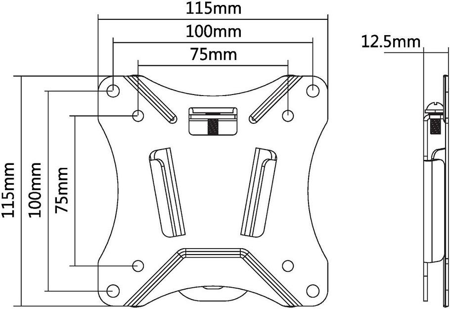 Кронштейн для телевизора Ultramounts UM 810F черный 13"-27" макс.25кг настенный фиксированный фото 3