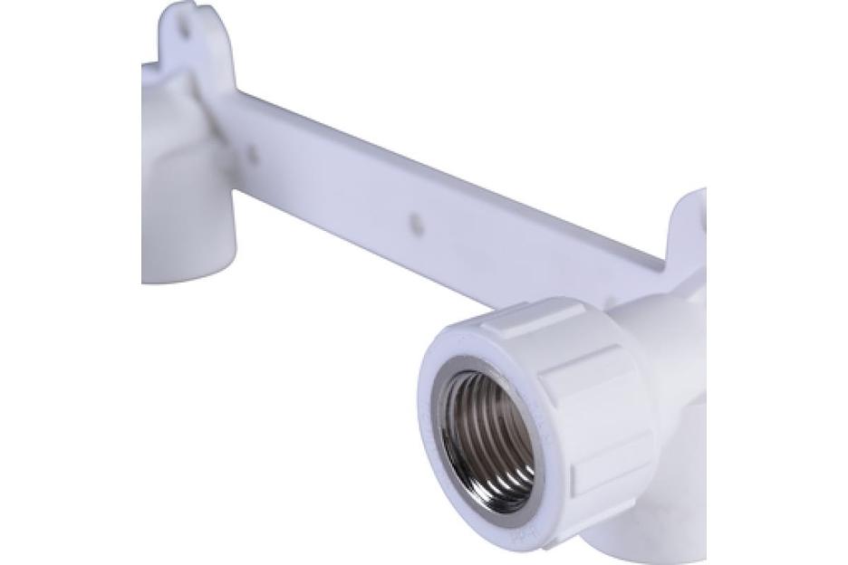 Комплект настенный для смесителя 20x1/2' ВР полипропиленовый PPR белый фото 2