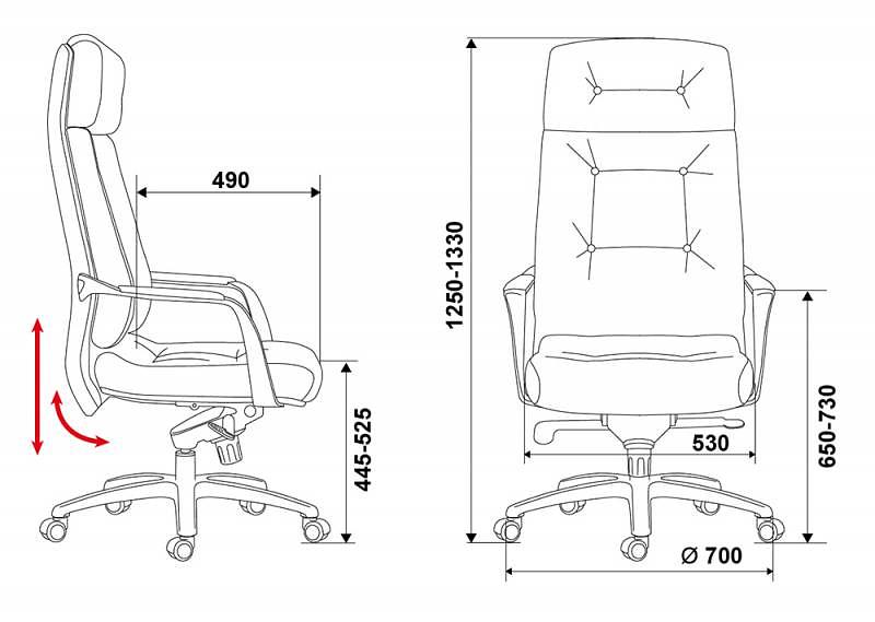 Кресло руководителя Бюрократ _DAO белый кожа с подголов. крестовина алюминий фото 7