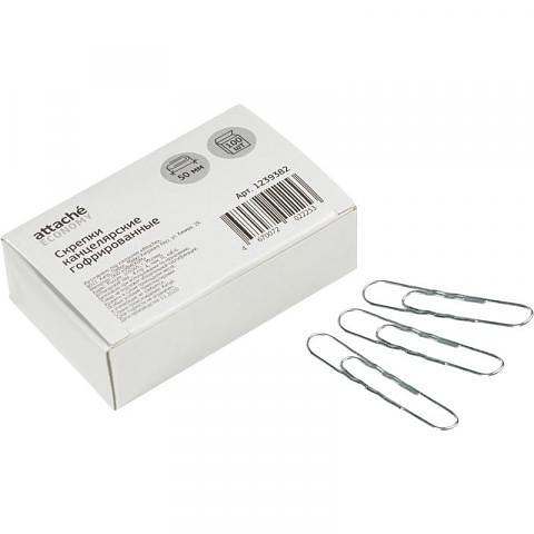 Скрепки 50мм стальные гофрированные, 100шт, Attache фото 1