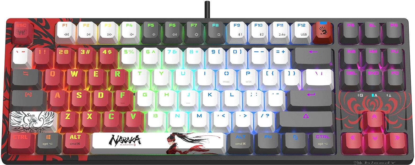 Клавиатура A4Tech Bloody WS87 механическая серый/красный USB for gamer LED (WS87) фото 6