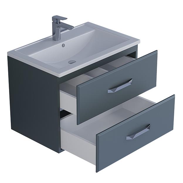 Тумба под раковину для ванной Uperwood Foster 70 см, подвесная, серый графит фото 9