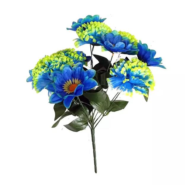 Букет георгинов с шафранами 11 голов (2 вида 5+6) 50см 326-492+636 фото 3