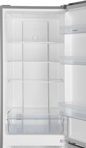 Холодильник Kraft KF-NF292X нержавеющая сталь двухкамерный 201/64л морозилка снизу фото 7