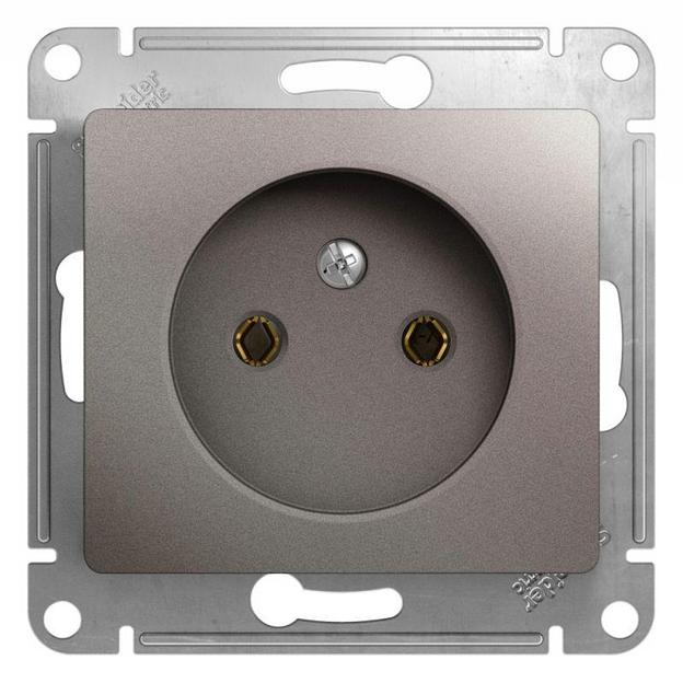 Systeme electric GSL001241 GLOSSA РОЗЕТКА без заземления,16А, 250В, механизм, ПЛАТИНА фото 1