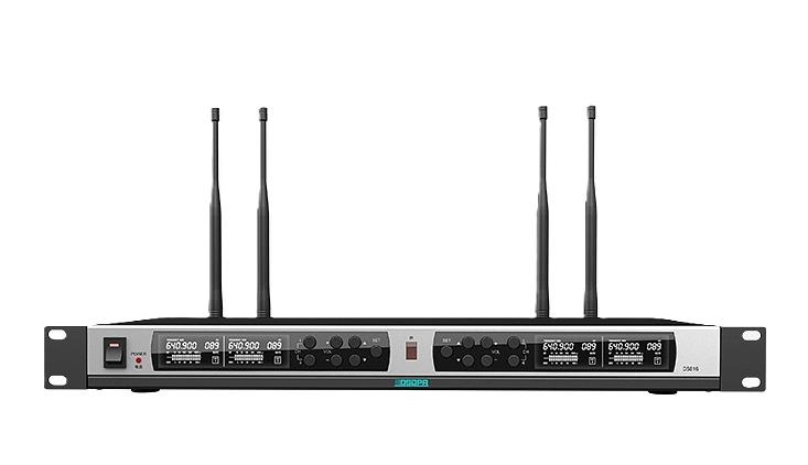 Радиосистема Беспроводной приемник Четырехканальный дизайн PLL. Функция автоматической связи с цифровой блокировкой PLL канала UHF200. С экраном дисплея (для отображения частоты, канала, шумоподавления, (D5816) фото 1