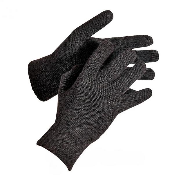 Перчатки двойные полушерстяные с ПВХ 7,5 класс, черные фото 1