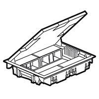 Напольная коробка, вертикальная, 16 модулей, крышка из стали с анти-коррозионным покрытием, цвет серый фото 1