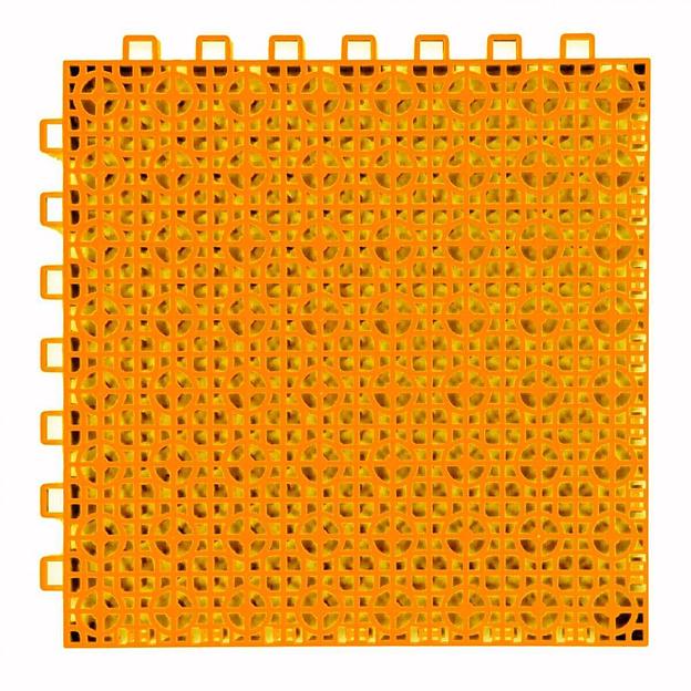 Клевер-Спорт – модульное спортивное покрытие, Цвет Оранжевый RAL 2004, Толщина модуля 20 мм. фото 1