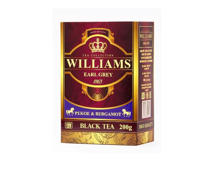 Чай чёрный Williams Earl Grey, цейлонский высокогорный с натуральным ароматом бергамота ОПТ фото 1