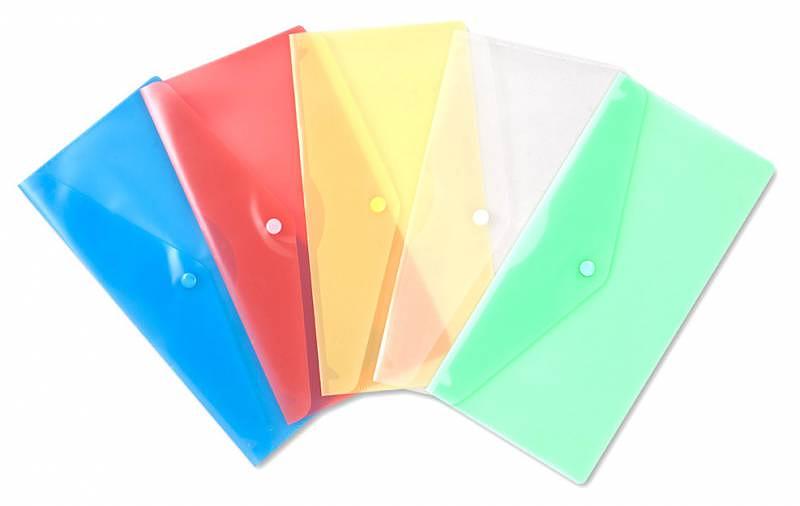 Конверт на кнопке Бюрократ -PK805ABLU пластик 0.18мм синий TRAVEL формат фото 2