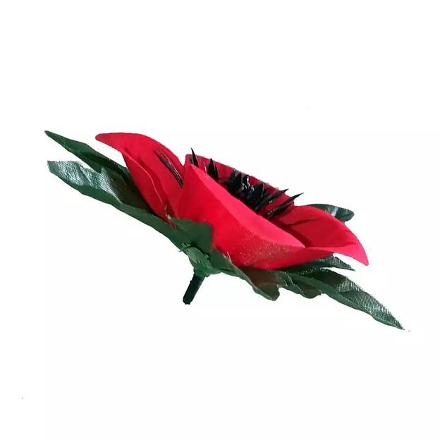 Головка розы Драгостица барх. с листом 2сл 14,5см 400Б-л068-186Ч-173 1/30 фото 2