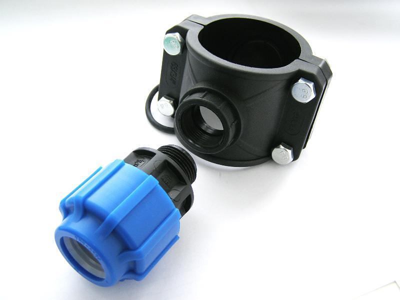 Седловая врезка ПНД 63x3/4 компрессион. фото 2