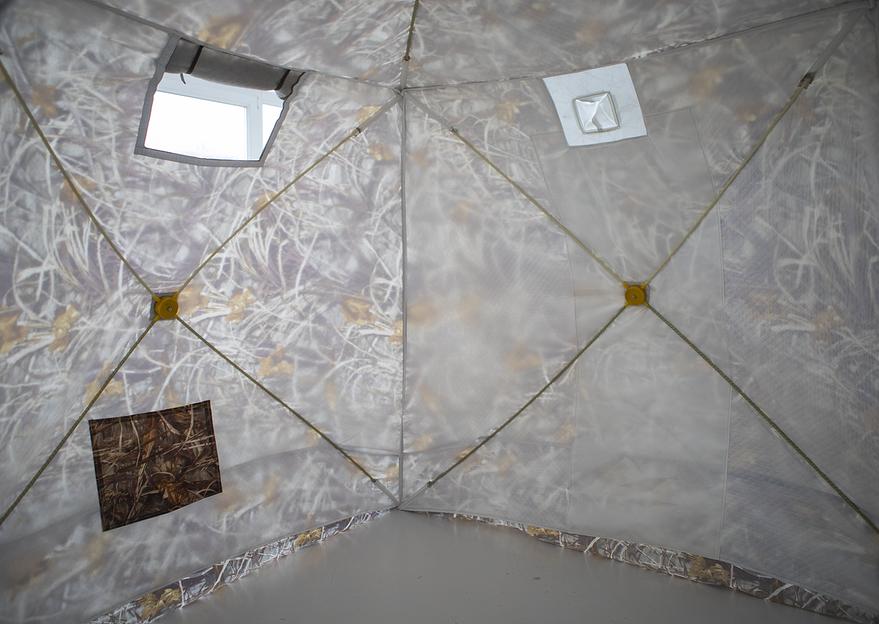 Палатка СТЭК куб 3 КМФ, выход под трубу, 220*220*205 см. фото 9
