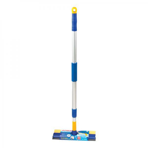 Стекломойка ЛАЙМА, алюминиевая телескопическая ручка 76-125 см, рабочая часть 25 см (стяжка, губка, ручка), Китай (601493) фото 1