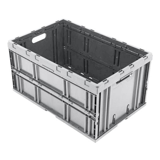 Складной пластиковый ящик 600x400x310 мм сплошной белый фото 1