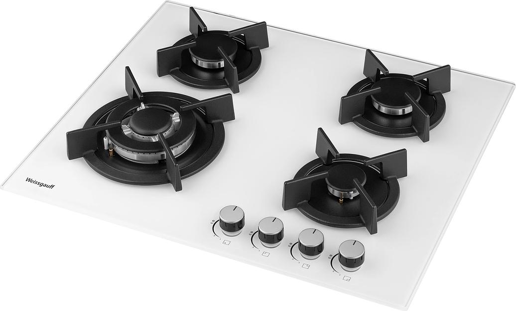 Газовая варочная поверхность Weissgauff HGG 640 WG Nano белый фото 4