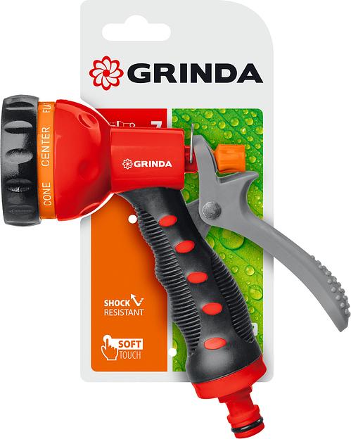 GRINDA T-7, 7 режимов, курок сзади, пластиковый с TPR, поливочный пистолет (8-427185) фото 5