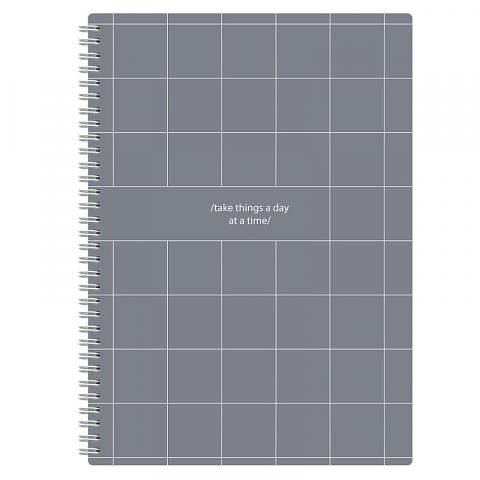 Бизнес-тетрадь на спирали А4, 96 л., клетка, мягкая обложка, серый, Attache Comfort фото 1