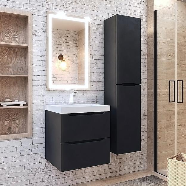 Тумба с раковиной для ванной Uperwood Tanos New 50 см, подвесная, черная фото 3