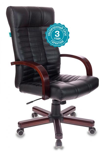 Кресло руководителя Бюрократ KB-10WALNUT черный искусственная кожа крестовина металл/дерево фото 1