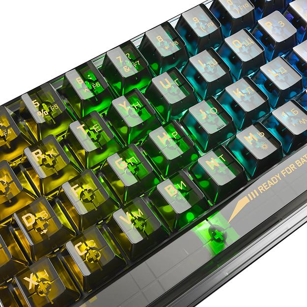 Игровая клавиатура Redragon Fizz прозрачно-чёрная 71737 (USB, +ICE, 61 кл., RGB подсветка) фото 8